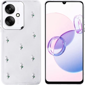 Poco C65 Kılıf Simli Kamera Çerçveli ve Mini Figür Desenli Ultra Koruma Sağlayan Kutup Sert Silikon Kapak