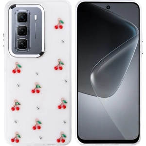 Techno Guru Infinix Hot 50 4g Kılıf Simli Kamera Çerçveli ve Mini Figür Desenli Ultra Koruma Sağlayan Kutup Sert Silikon Kapak