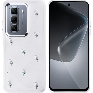 Infinix Hot 50 4g Kılıf Simli Kamera Çerçveli ve Mini Figür Desenli Ultra Koruma Sağlayan Kutup Sert Silikon Kapak