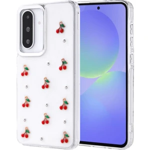 Samsung Galaxy A36 Kılıf Simli Kamera Çerçveli ve Mini Figür Desenli Ultra Koruma Sağlayan Kutup Sert Silikon Kapak
