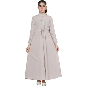 Kız Çocuk Uzun Kristal Krep Tesettür Ferace ELBISE-FRC-0005