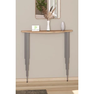 Pinhal Home Dresuar Petek Üstü Raf Yarım Ay Atlantik Çam Gümüş Ayak 80*18CM (60CM Altı Petekler Için Geçerlidir)