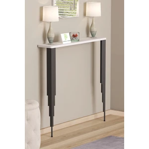 Pinhal Home Dresuar Petek Üstü Raf Oval Kenar Beyaz Siyah Ayak 60*18CM (50CM Altı Petekler Için Geçerlidir)