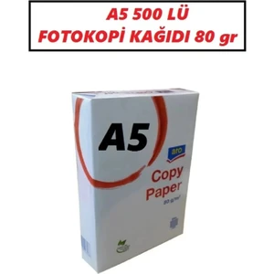 A5 Fotokopi Kağıdı 80GR 500 Adet  (Dikkat A4'ün Yarısıdır)
