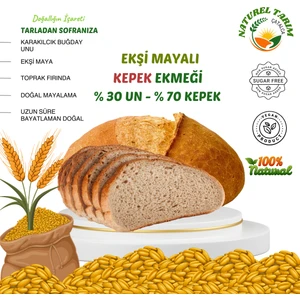 EKŞİ MAYALI KÖY Kepek Ekmeği ( Tuzsuz )