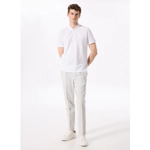 Normal Bel Duble Paça Kırık Beyaz Erkek Chino Pantolon F5SM-PNT 2311