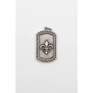 Fleur-de-lis - Zambak Künye Gümüş Kaplama Kolye Ucu