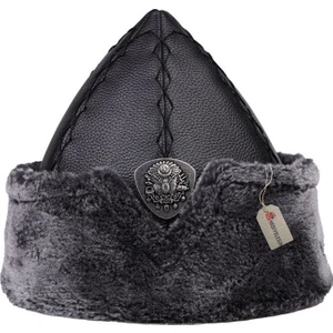 Börk, Kalpak, Geleneksel Kayı Alp Şapkası, Siyah, Garson Boy - 2020