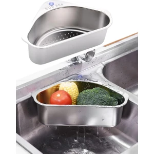 Inox Lavabo Köşe Süzgeci Organizer 304 Paslanmaz Çelik 721520