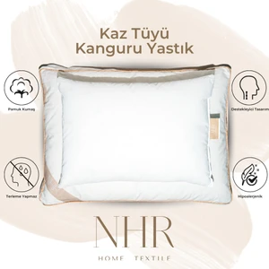 NHR HOME %100 Kaz Tüyü Dolgulu, %90 Gıdık Antibakteriyel, Kanguru Uyku Yastığı