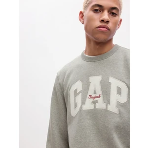 Erkek Gri Gap Logo Bisiklet Yaka Sweatshirt