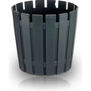 Akasya Çit Desen Saksı 2 Litre 17CM Plastik Drenaj Izgaralı Bitki Çiçek Saksısı