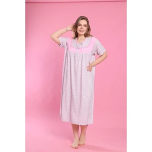 Mevsimlik Pamuklu Bol Kesim Geniş Kalıp Oversize Kısa Kollu Anne Gecelik