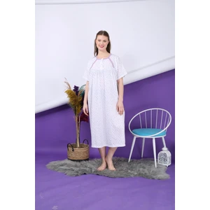 Mevsimlik Pamuklu Bol Kesim Geniş Kalıp Oversize Kısa Kollu Anne Gecelik