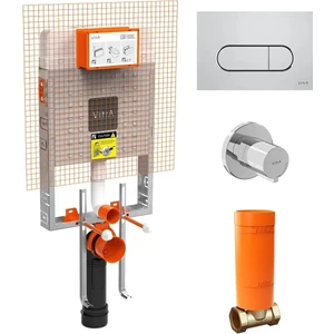 Vitra Gömme Rezervuar Seti (Gömme Rezervuar + Stop Valf + Parlak Krom Panel)