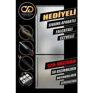 Buzdolabı Kaplama Gümüş Gri Metalik Yapışkanlı Folyo Sticker