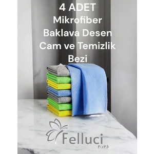 Felluci Textile 40x40 cm Microfiber Cam Bezi 4 Adet