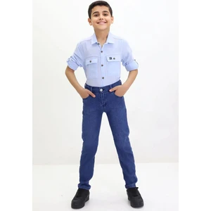 GZT Tekstil Erkek Çocuk Düz Model Likralı Kot Pantolon