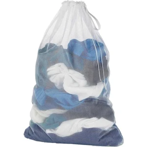 ( 2 Adet ) Büyük Boy Ipli Çamaşır Yıkama Files, Torbası, Perde Yıkama Filesi( 60 CMX80CM )