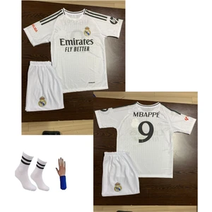 Reall. Madridd. Mbappe  Çocuk Alt-Üst Takım T-Shrt +Şort+Çorap+Bileklik