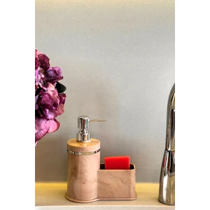 Makri Home Mutfak Veya Banyo İçin Şık Altın Rengi Detaylı Süngerlikli Sıvı Sabunluk , Yerli Üretim