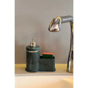 Makri Home Mutfak Veya Banyo İçin Şık Altın Rengi Detaylı Süngerlikli Sıvı Sabunluk , Yerli Üretim