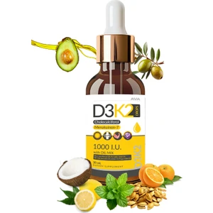 D3K2 + 7x Yağ Zeytinyağı Avokado Kabak Çekirdeği Nane Limon Portakal Mct 30 ml 600 Damla