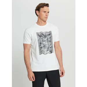 Altınyıldız Classics Bisiklet Yaka Baskılı Ekru Erkek T-Shirt ACE091252408_EKR