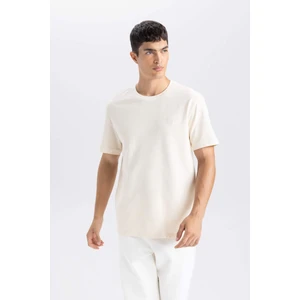 %100 Pamuk Regular Fit Bisiklet Yaka Kısa Kollu Pike Tişört D4796AX24AU