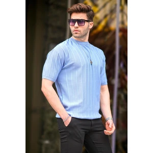Mavi Tişört Erkekler İçin Kısa Kol Modern Stil %80 Poliamid L Beden