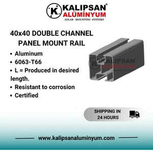 40X40 Alüminyum Çift Kanallı Ray Profili -1500 MM 4 ADET