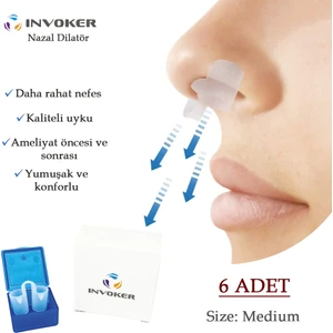 Nazal Dilatör Burun Içi Silikon Apnee Aparatı Nostril Burun Açıcı Silikon Nefes Açan Aparat Medium 6 Adet