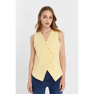 Kadın Regular V Yaka Düğmeli Yelek