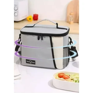 Su Geçirmez Isı Yalıtımlı Ayarlanabilir Omuz Askılı Soft Gri 9L Yemek Çantası 65x38x48 Cm