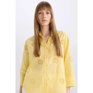 Oversize Geniş Kalıp Brode Uzun Kollu Gömlek B5419AX25SP