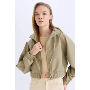 Su Geçirmez Kapüşonlu Fermuarlı Mont D5776AX25SP