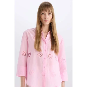 Oversize Geniş Kalıp Brode Uzun Kollu Gömlek B5419AX25SP