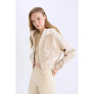 Su Geçirmez Kapüşonlu Fermuarlı Mont D5776AX25SP