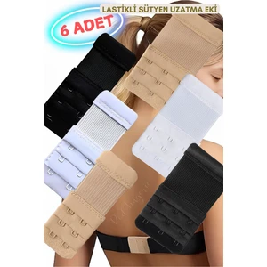 Red İç Giyim 6 Adet Lastikli Sütyen Uzatma Eki (Agraf) (3 Adet 2x3 Lastikli, 3 Adet 3x3 Lastikli)