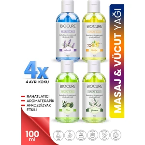 Rahatlatıcı-Aromaterapik Afrodizyak Etkili Masaj Yağı ve Vücut Bakım Yağı 4 Çeşit Bir Arada Mix