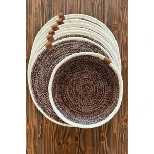 Miss Juli 6'lı Supla Amerikan Servis Tabak Altlığı 31 Cm+1 Adet Ekmeklik Sepet 18 cm