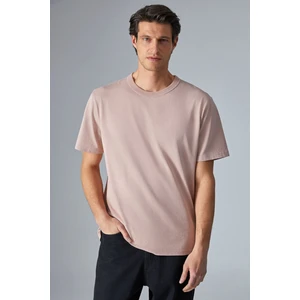 Peltz Erkek Relaxed Bisiklet Yaka Kısa Kollu Gül Kurusu T-Shirt