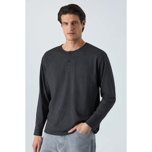 Venezıa Erkek Özel Rustik Dokulu Antrasit Sweatshirt
