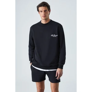 Federer Erkek Uzun Kollu Regular Bisiklet Yaka Siyah Eşofman Takımı