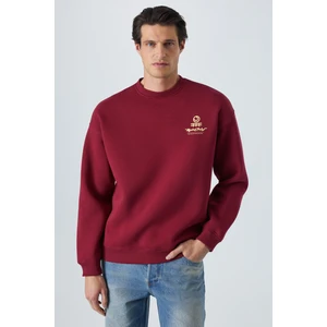 Sınner Erkek Yumuşacık Kumaşlı Bordo Sweatshirt
