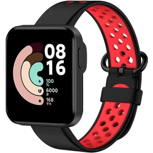 Xiaomi Redmi Watch 2 Lite Krd-02 Uyumlu Kordon - SIYAH-KIRMIZI-8680436587898-TCHS74844