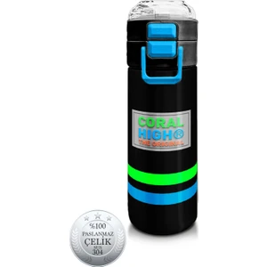 Coral High Kids Siyah Pipetli ve Direkt Içim Çelik Termos 500 ml 31929