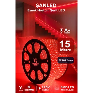 Hortum Esnek Şerit LED Kırmızı Işık + 220V FIŞ/1,2,3,4,5,10,15,20,25,50,100 Metre