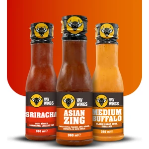 Vav Wings Sriracha + Asian Zing + Medium Buffalo Sos 360 ml