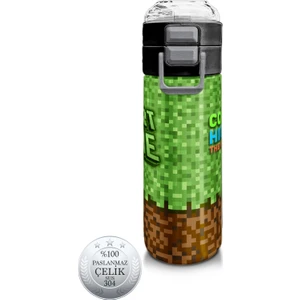 Coral High Kids High Craft Desenli Pipetli ve Direkt Içim Çelik Termos 500 ml 31992